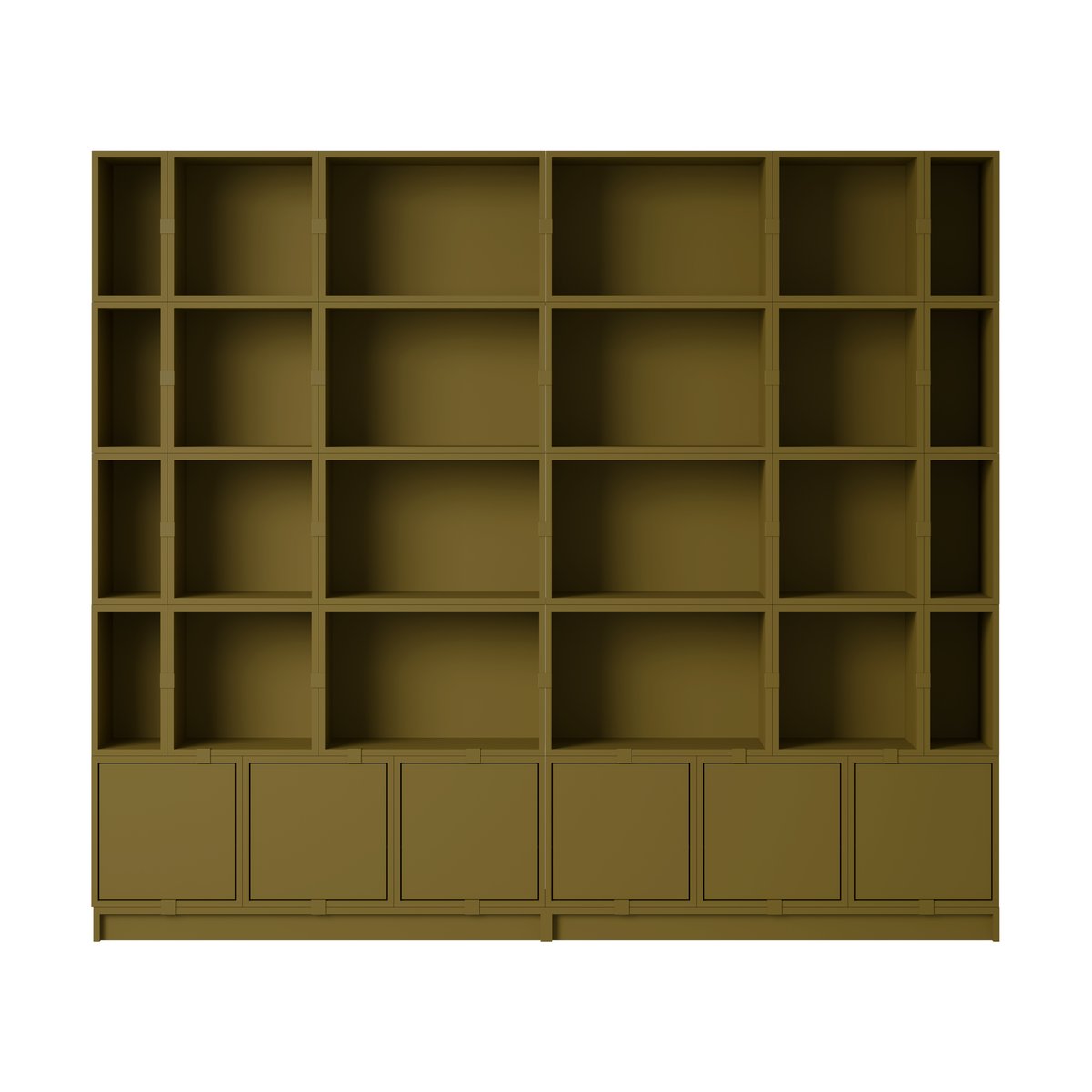 Muuto Stacked oppbevaringssystem Bookcase Configuration 1 Brown Green