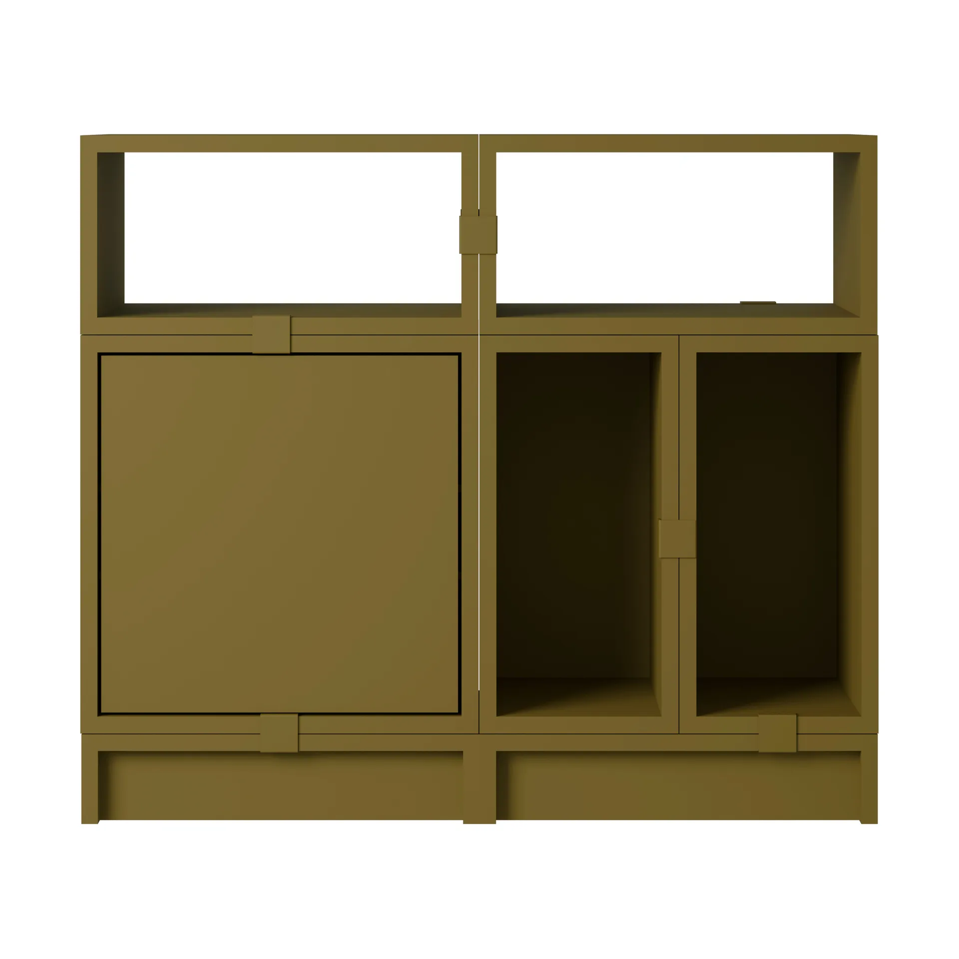Stacked oppbevaringssystem kontor konfigurasjon 5, Brown green Muuto