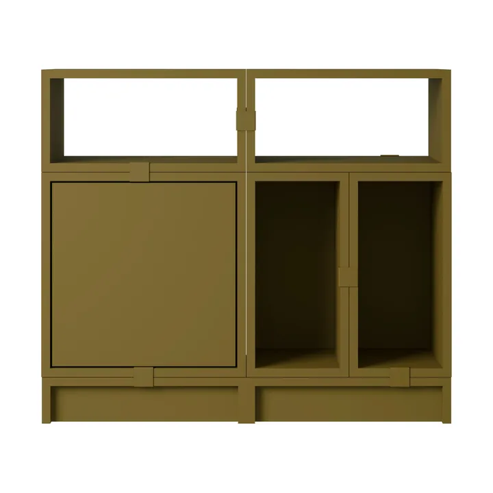 Stacked oppbevaringssystem kontor konfigurasjon 5 - Brown green - Muuto