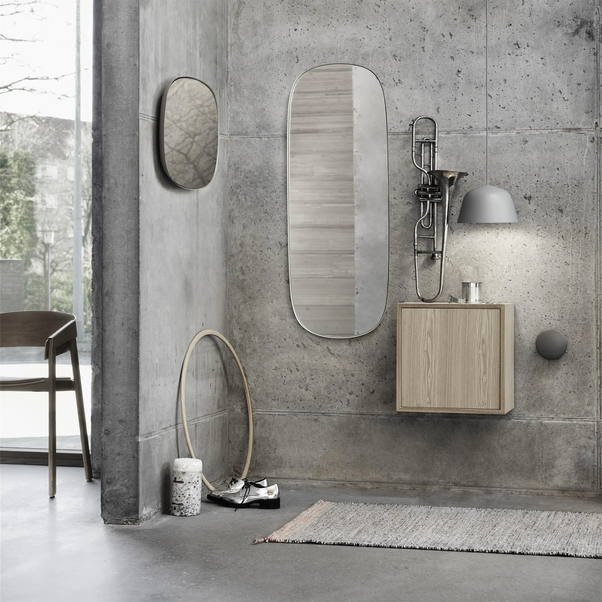 Stacked oppbevaringssystem med dør, medium, eik Muuto