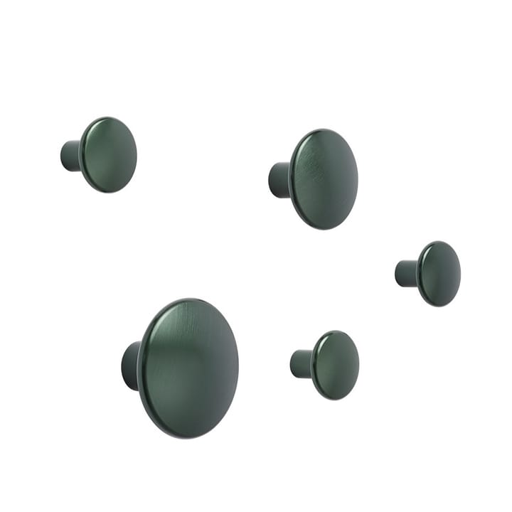 The Dots knagg metall 5-pakk - Dark green - Muuto