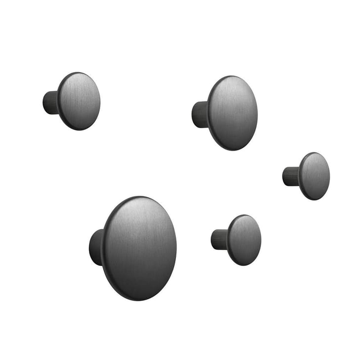 The Dots knagg metall 5-pakk - sort - Muuto