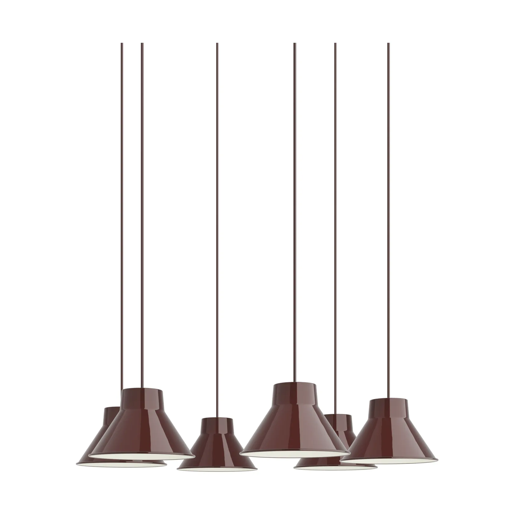 Top Pendant Cluster 6 pendel lampe, Dyp rød, Ø21 cm Muuto