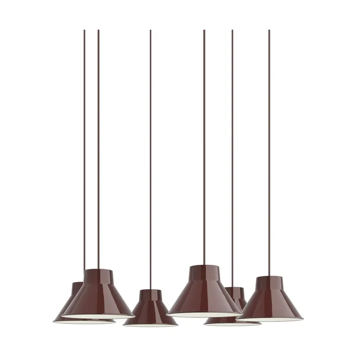 Top Pendant Cluster 6 pendel lampe - Dyp rød, Ø21 cm - Muuto