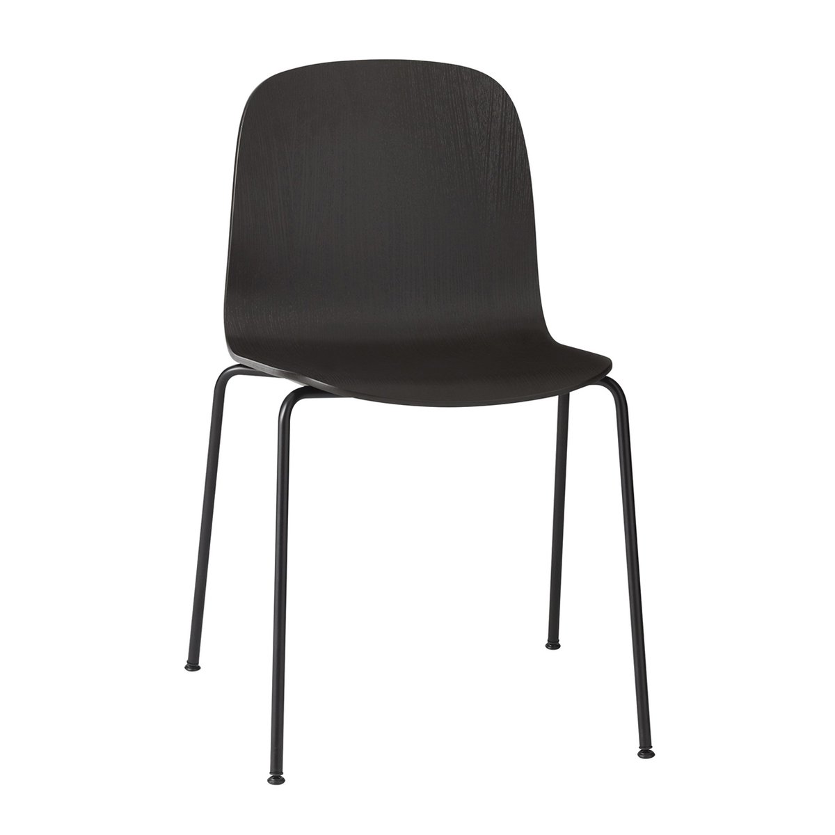 Muuto Visu Chair stålunderstell Svart-svart