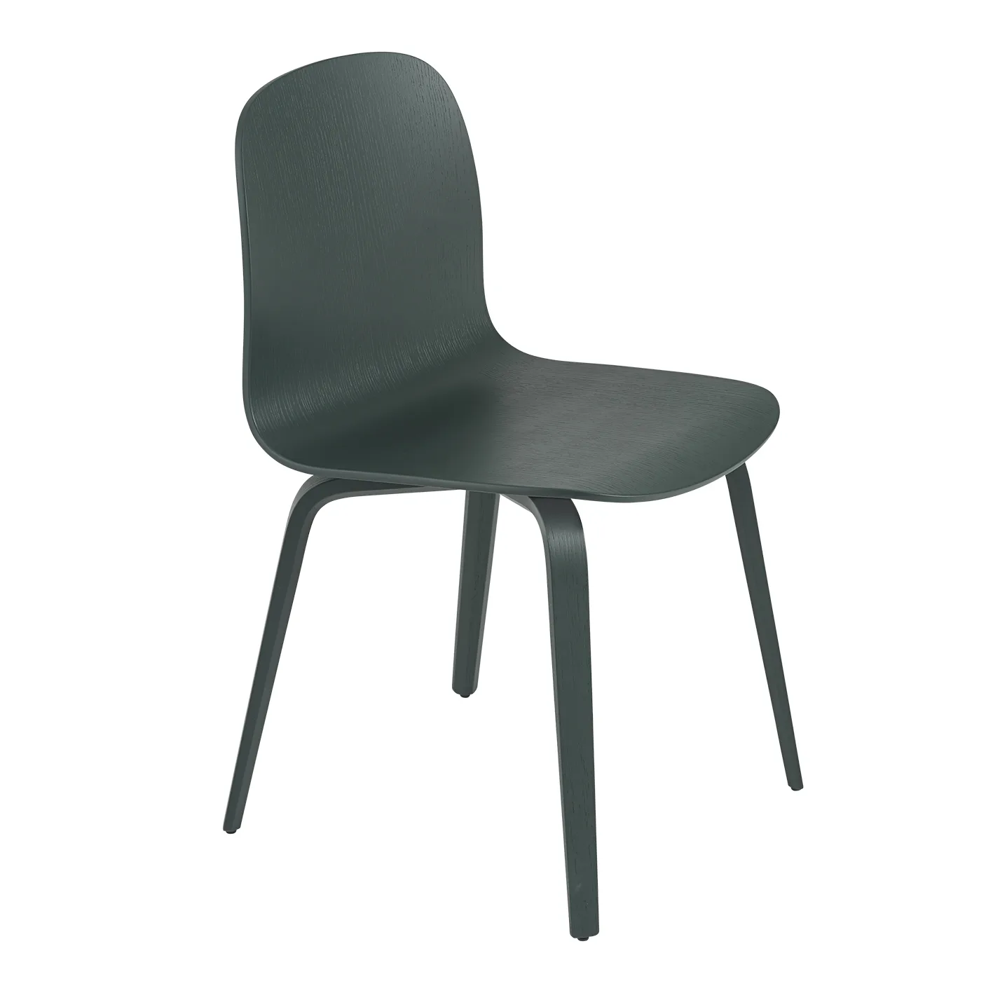 Visu Chair stol understell av tre, Dark green Muuto