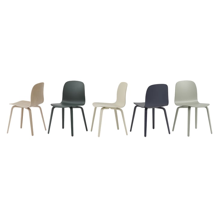 Visu Chair stol understell av tre, Dark green Muuto