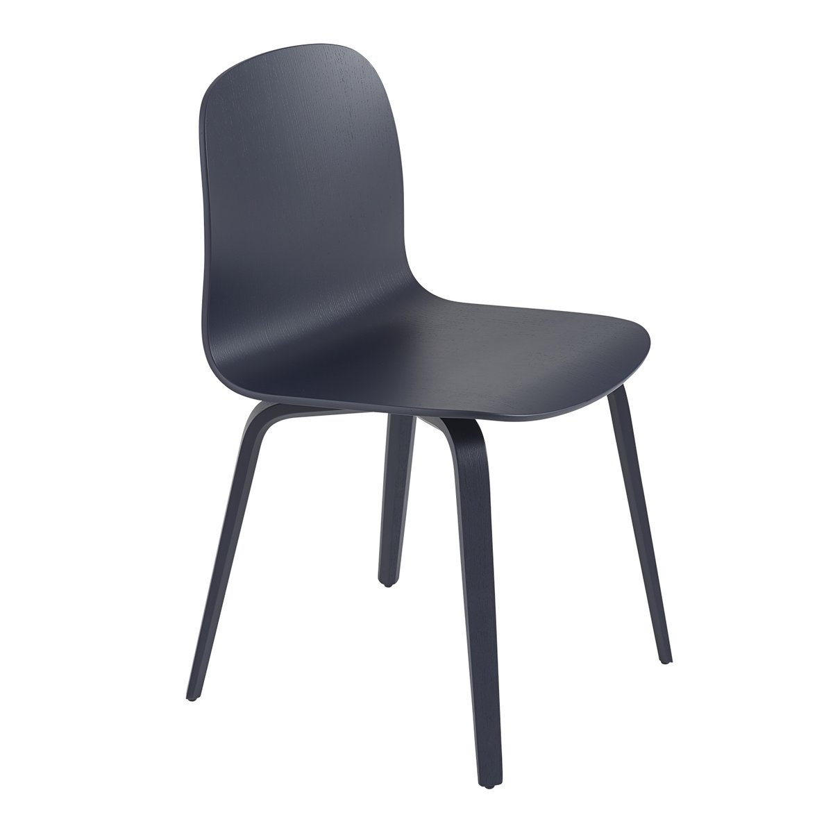 Muuto - Visu Chair, Wood Base, Midnight Blue - Spisestoler - Mika Tolvanen - Blå - Tre