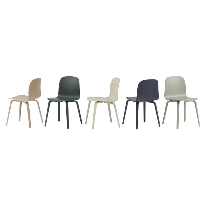 Visu Chair stol understell av tre, Midnight blue Muuto