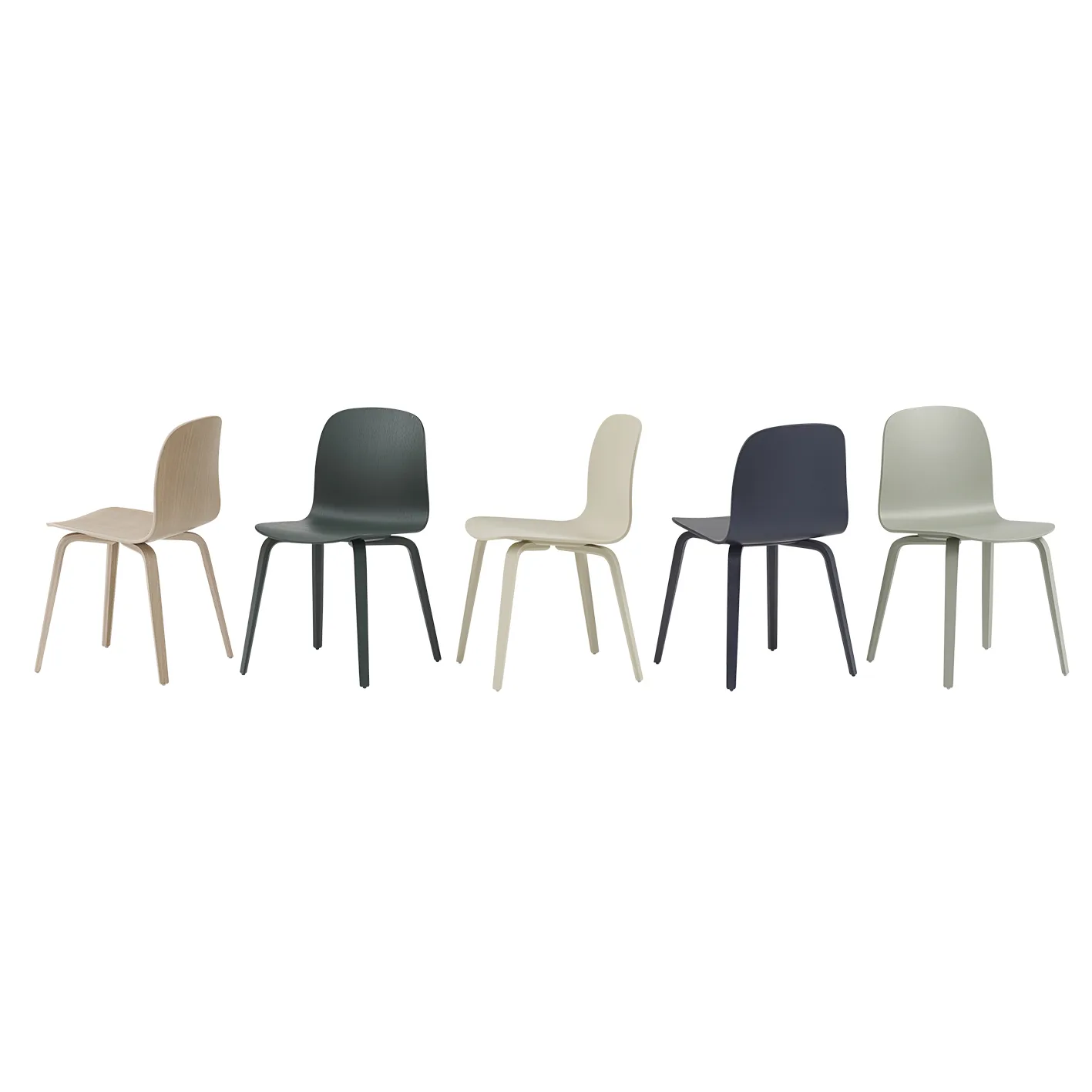 Visu Chair stol understell av tre, Sand Muuto