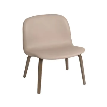 Visu loungestol trukket stol - Refine leather beige-Brown oak - Muuto