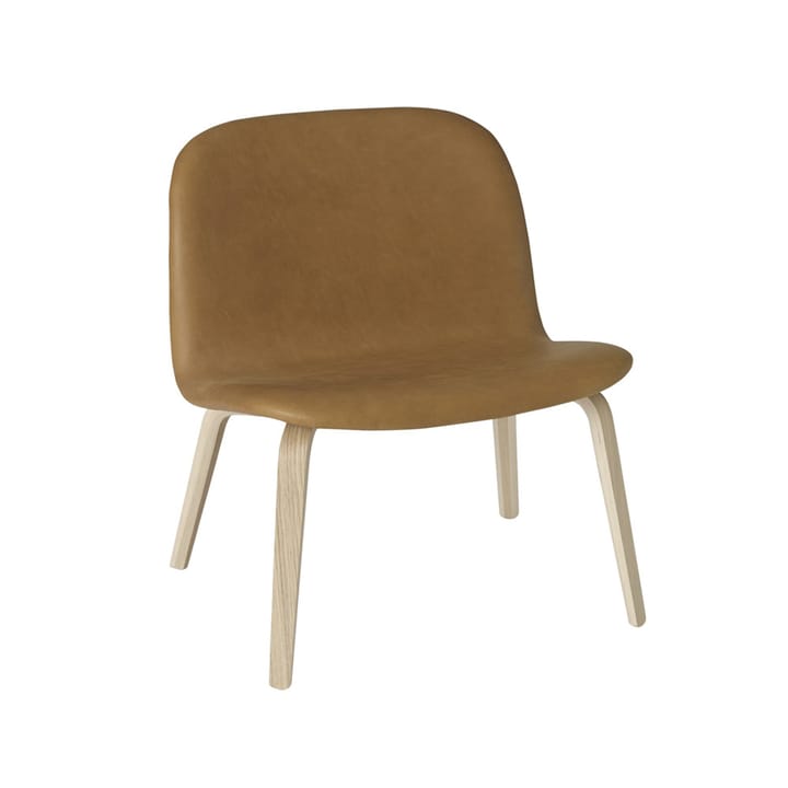 Visu loungestol trukket stol - Refine leather cognac-Oak - Muuto