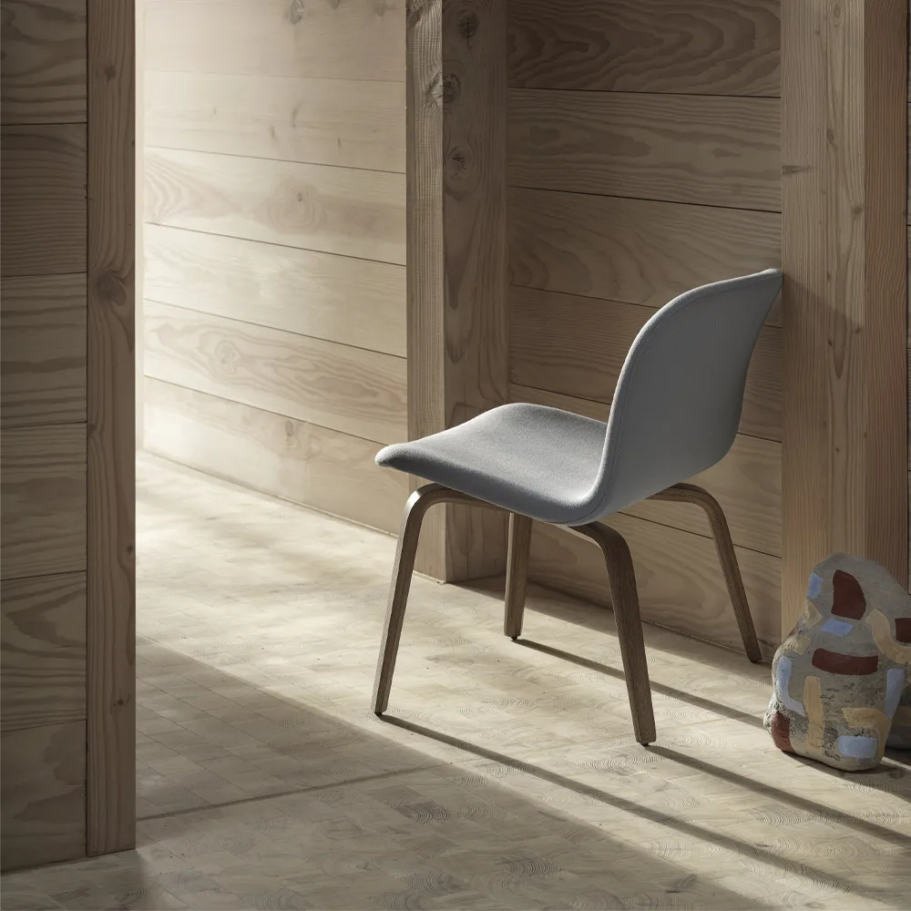 Visu loungestol trukket stol, Steelcut trio 515-Oak Muuto