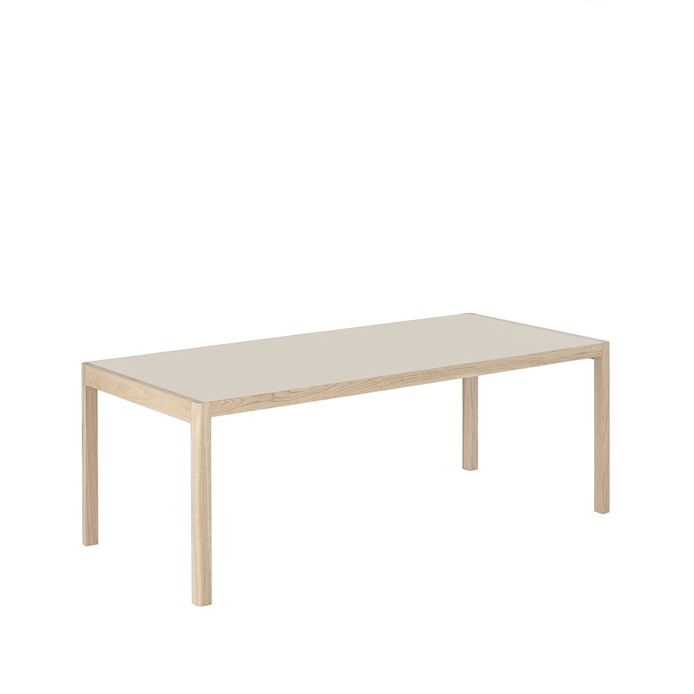 Bilde av Muuto Workshop spisebord Grey linoleum-Oak 200 x 92 cm