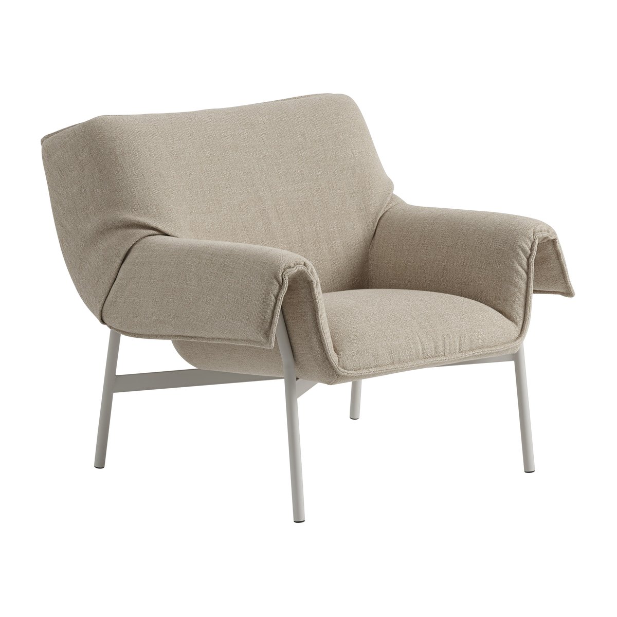 Muuto - Wrap Lounge Chair - Ecriture 240/Grey - Lenestoler - Normal Studio - Beige,Grå - Metall/Tekstilmateriale/Skum/Plast