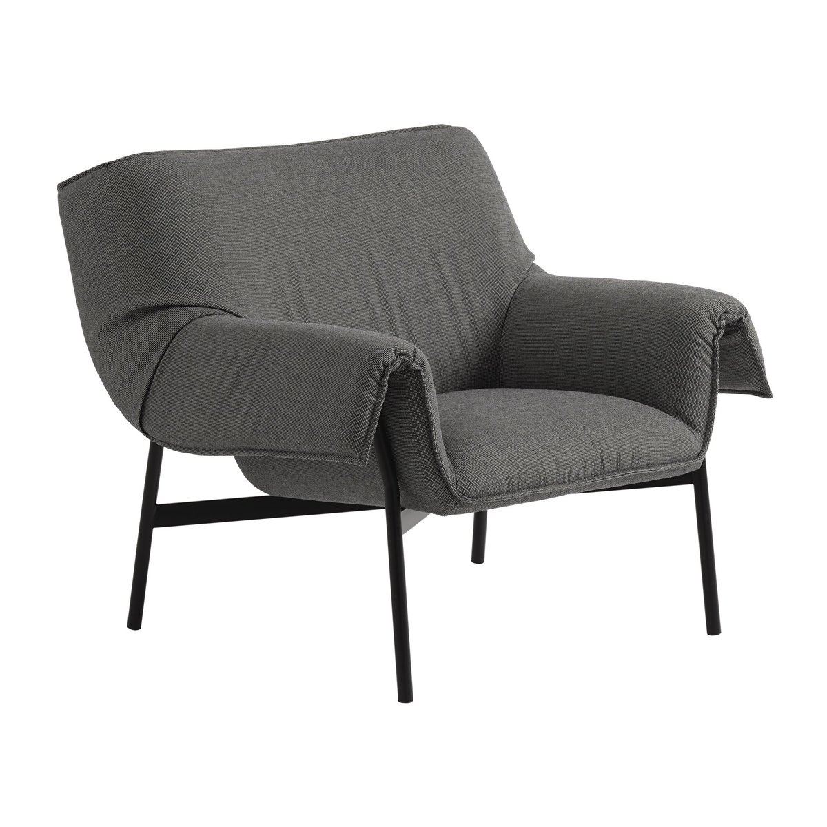 Muuto - Wrap Lounge Chair - Sabi 151/Black - Lenestoler - Normal Studio - Grå,Svart - Metall/Tekstilmateriale/Skum/Plast
