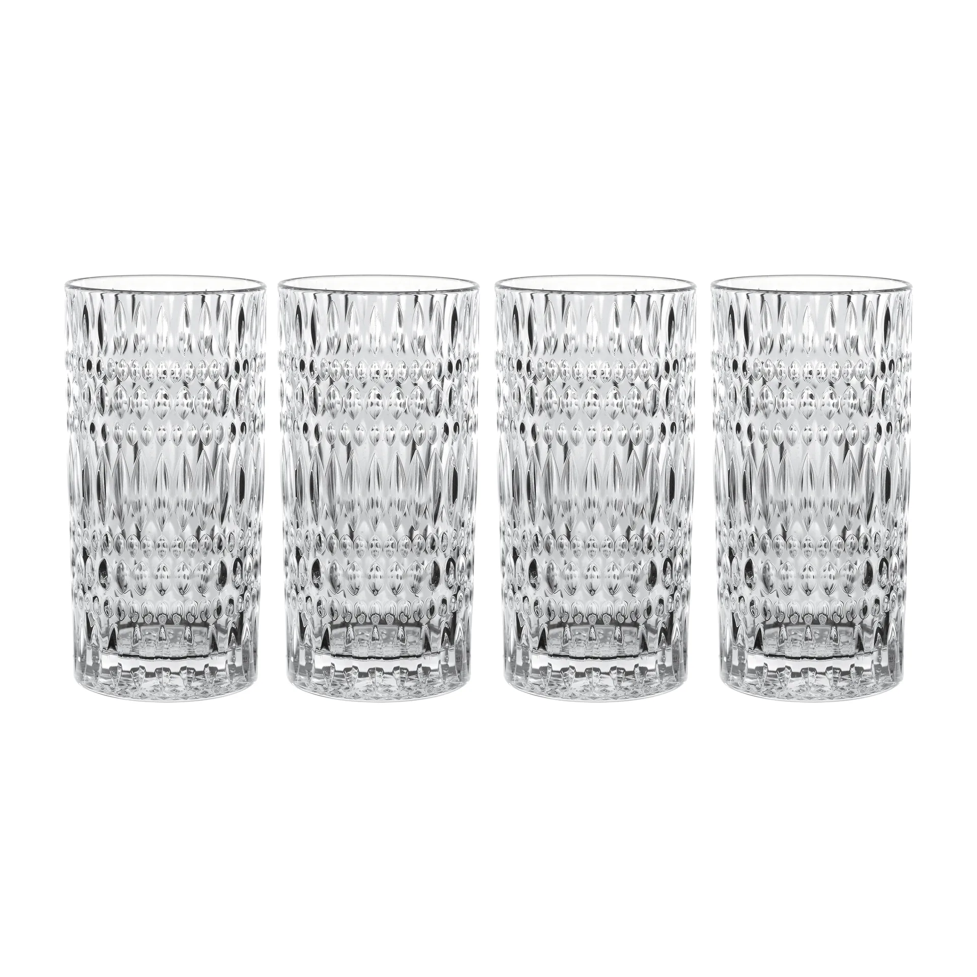 Ethno longdrinkglass 43,4 cl 4-pakning, Klar Nachtmann