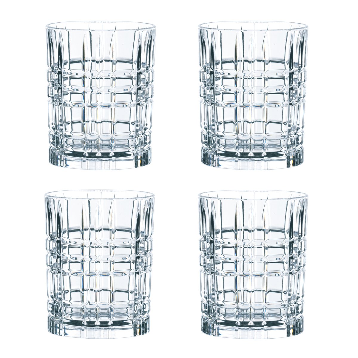 Nachtmann Square whiskyglass 34 cl 4-stk. 34 cl | Skandinavisk Design | Gjennomsiktig