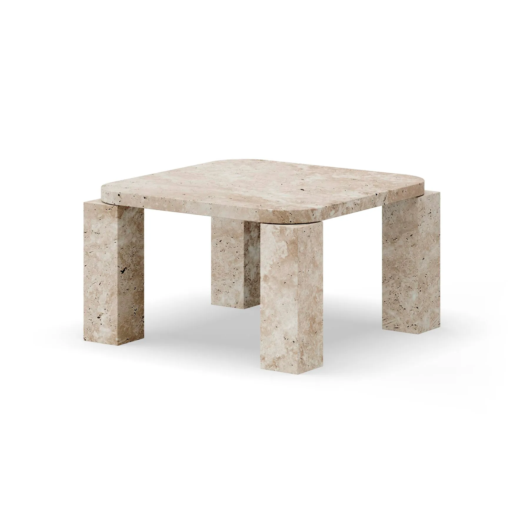 Atlas salongbord 60 x 60 cm, Unfilled Travertine New Works