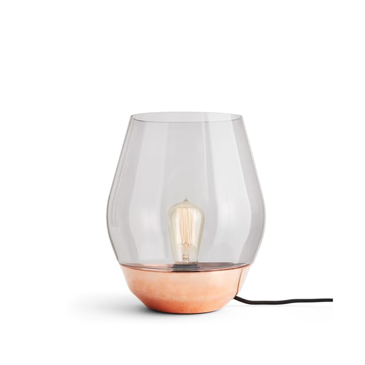 Bowl bordlampe - Raw copper, lyst røykfarget glass - New Works