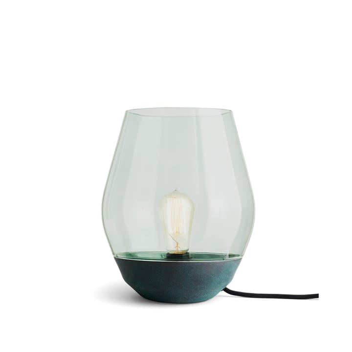 Bowl bordlampe - verdigrised copper, lysegrønt glass - New Works