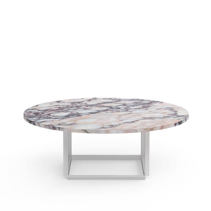 Florence salo - White viola marble, Ø 90 cm, hvitt stativ - New Works