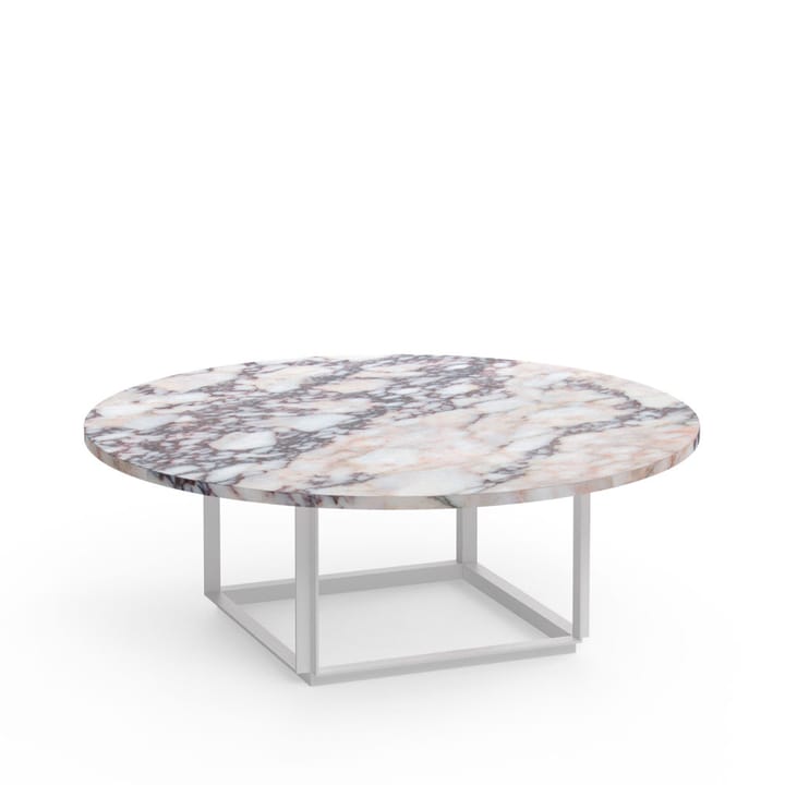 Florence salo - White viola marble, Ø 90 cm, hvitt stativ - New Works