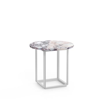 Florence sidebord - White viola marble, Ø 50 cm, hvitt stativ - New Works