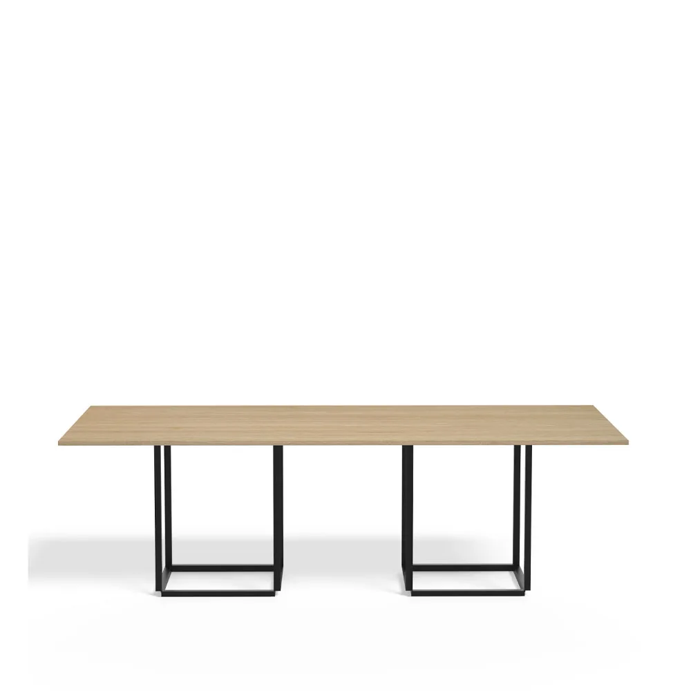 Florence spisebord rektangulært, Natural oak, sort stativ New Works