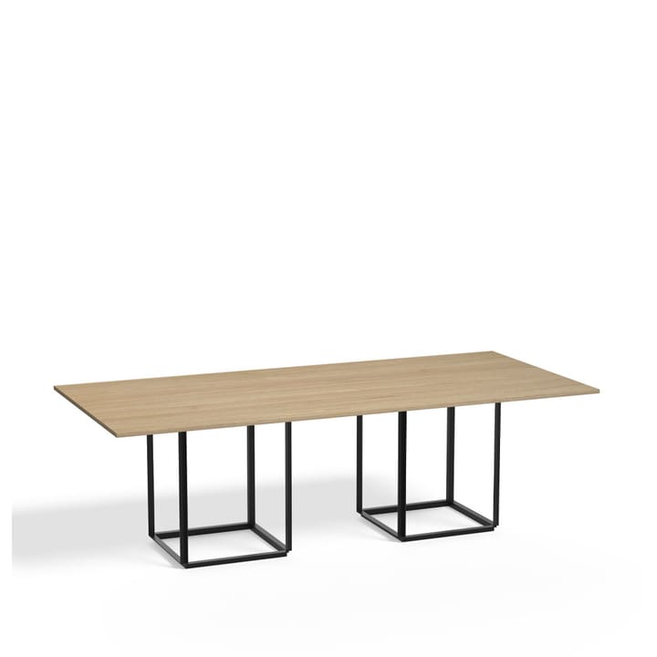 Florence spisebord rektangulært, Natural oak, sort stativ New Works