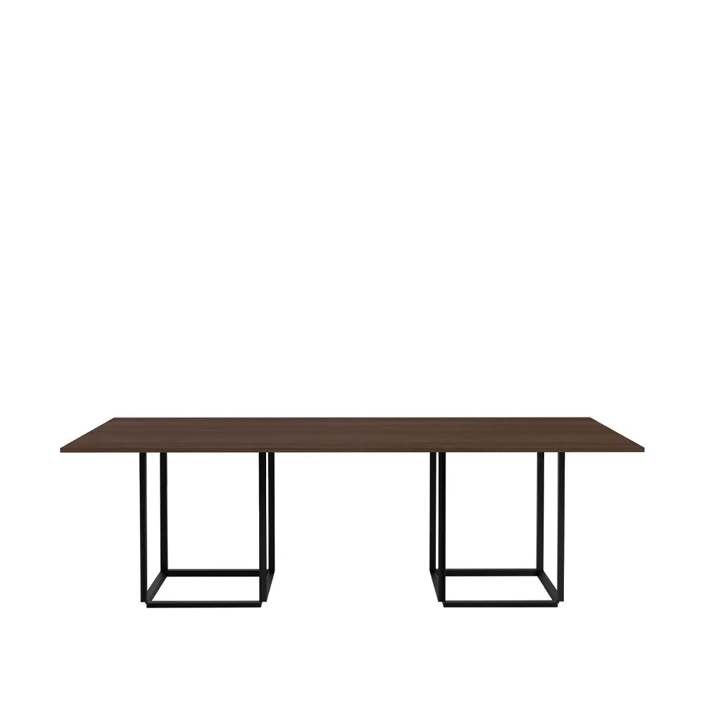 Florence spisebord rektangulært, Smoked oak, sort stativ New Works