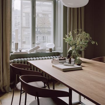 Florence spisebord rektangulært - Walnut, sort stativ - New Works