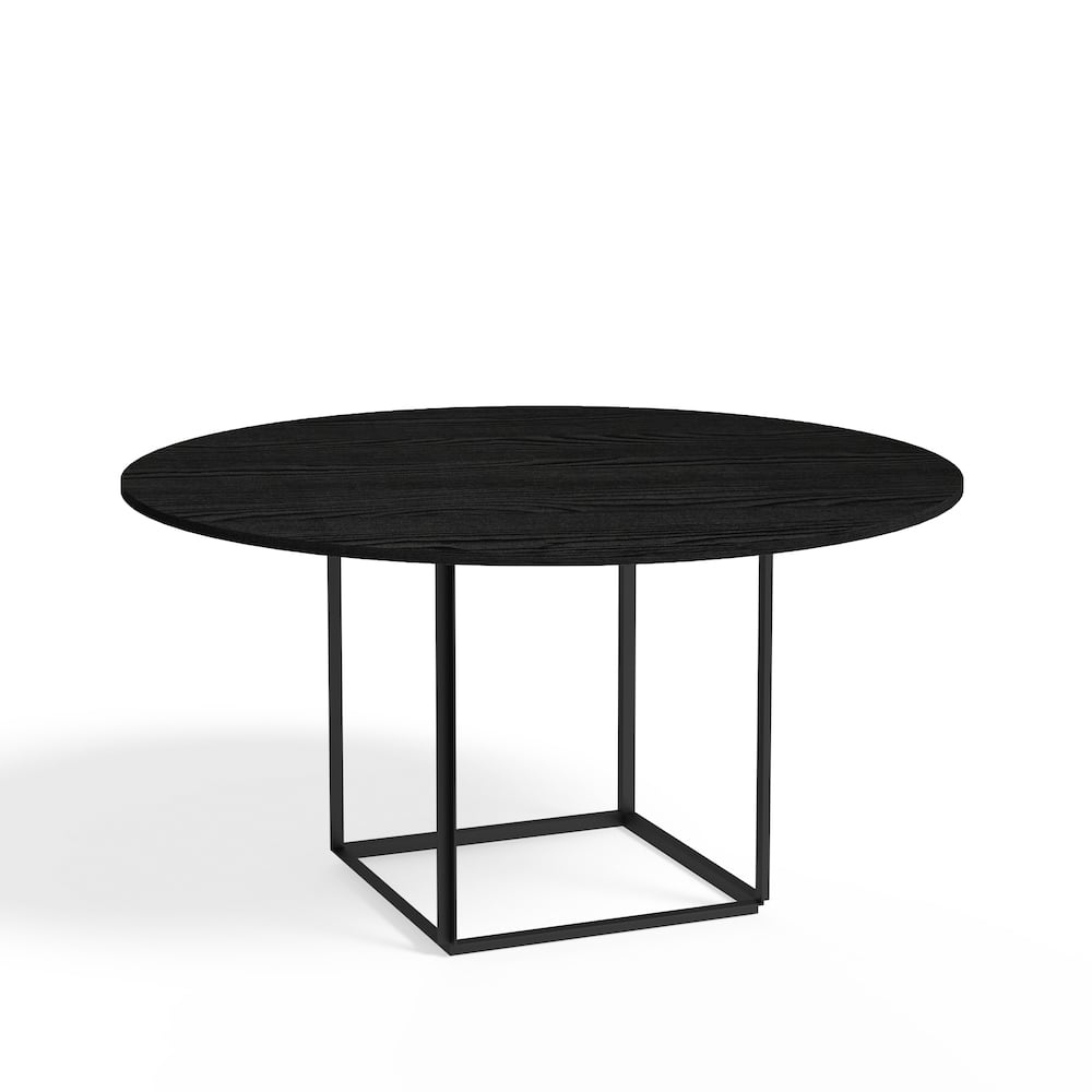 Bilde av New Works Florence spisebord rundt Black ash-Ø 145 cm-sort stativ