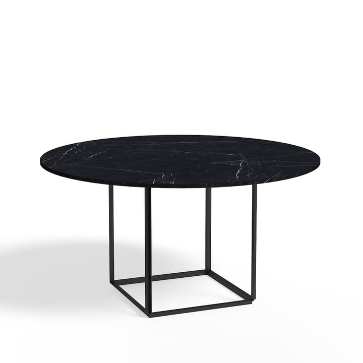 Florence spisebord rundt - Black marquina marble, Ø 145 cm, sort stativ - New Works