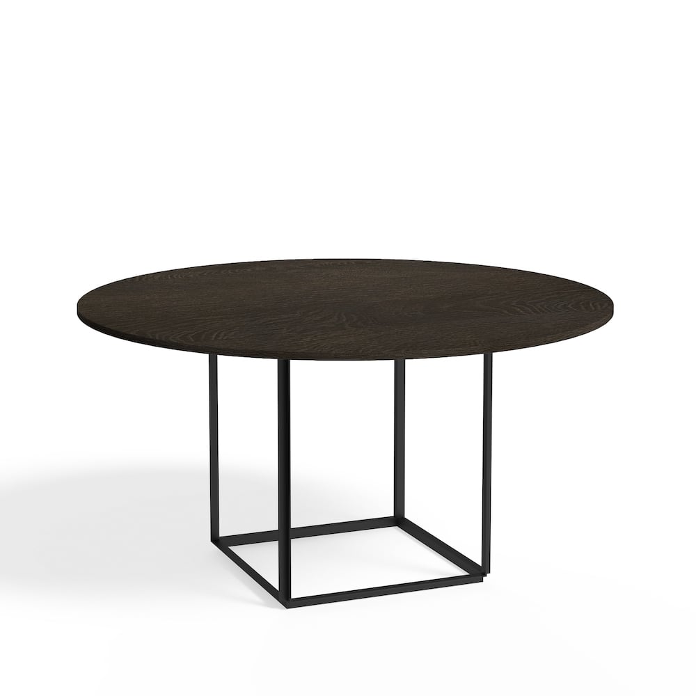 Bilde av New Works Florence spisebord rundt Smoked oak Ø 145 cm sort stativ