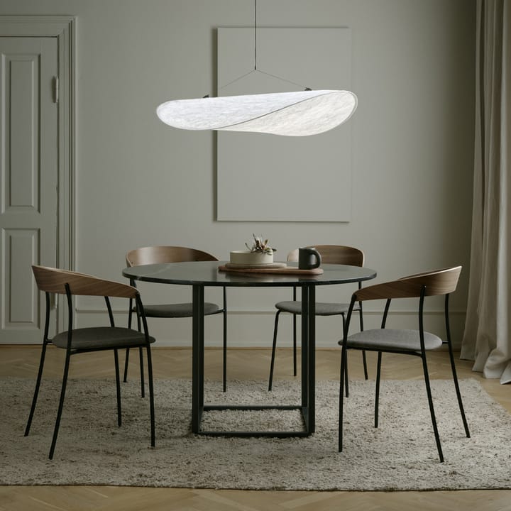 Florence spisebord rundt, White viola marble, Ø 120 cm, hvitt stativ New Works