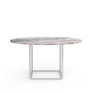 Florence spisebord rundt - White viola marble, Ø 145 cm, hvitt stativ - New Works