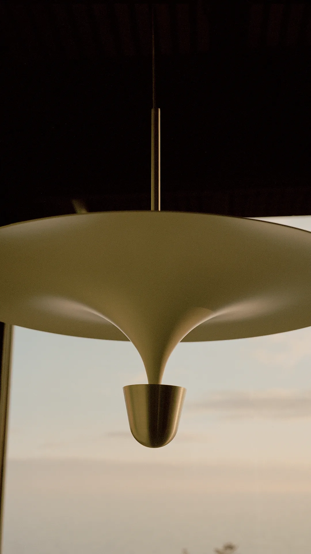 Kantarell pendel Ø60 cm, Nickel Plated New Works