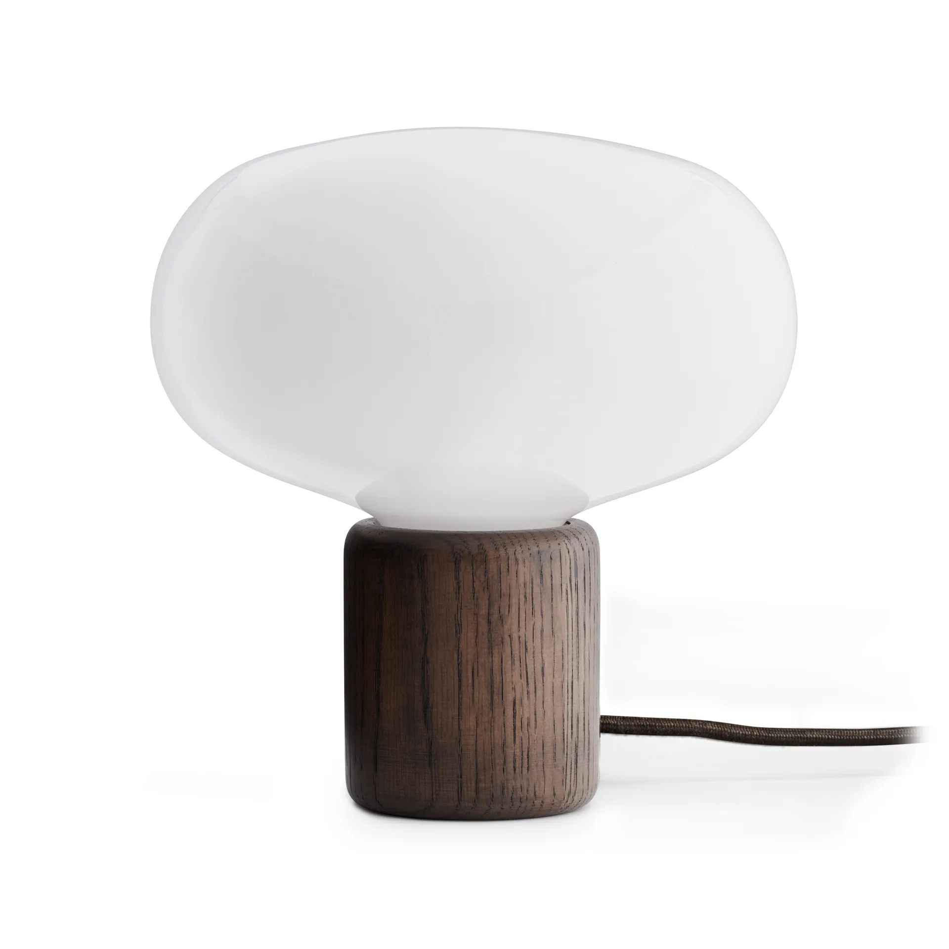 Karl-Johan bordlampe, Smoked oak-white opal glass New Works