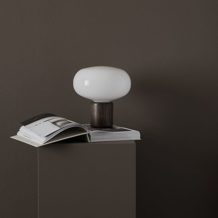 Karl-Johan bordlampe, Smoked oak-white opal glass New Works