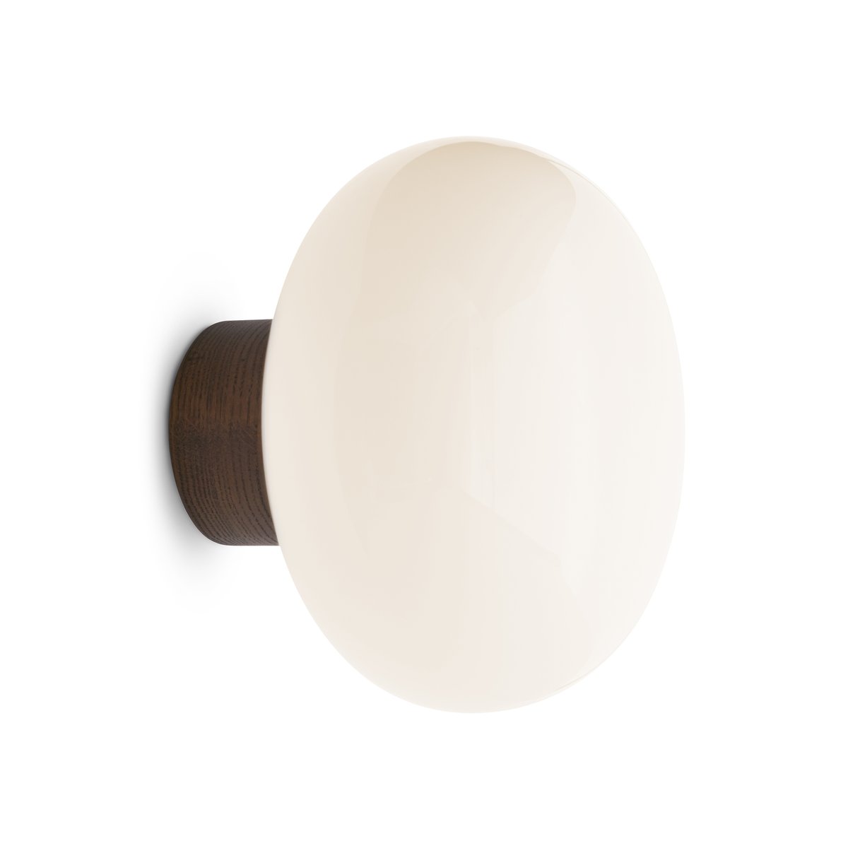 Bilde av New Works Karl-Johan vegglampe Smoked oak-white opal glass