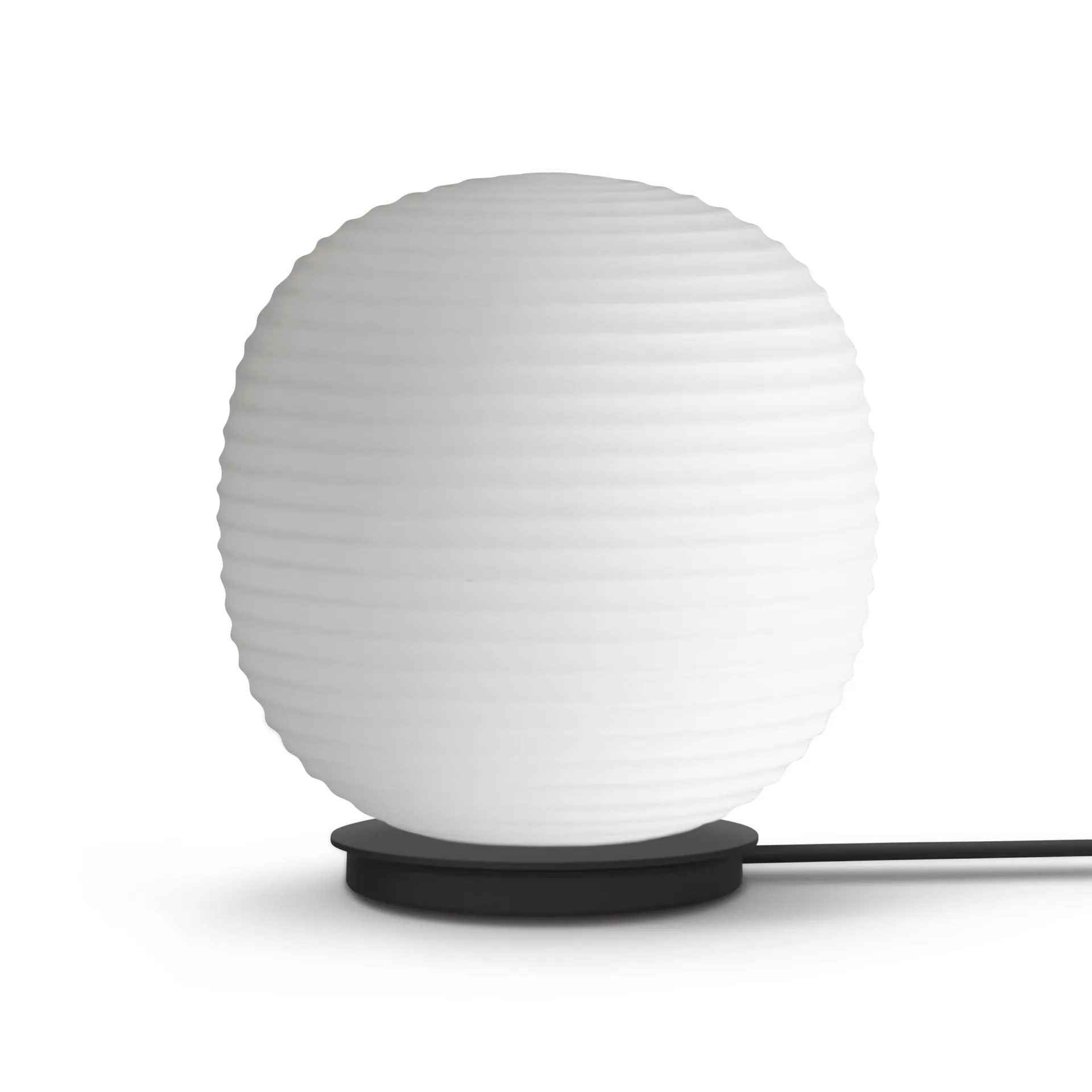 Lantern Globe bordlampe medium, Frosted white opal glass New Works