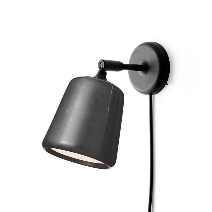 Material vegglampe - Black marble - New Works