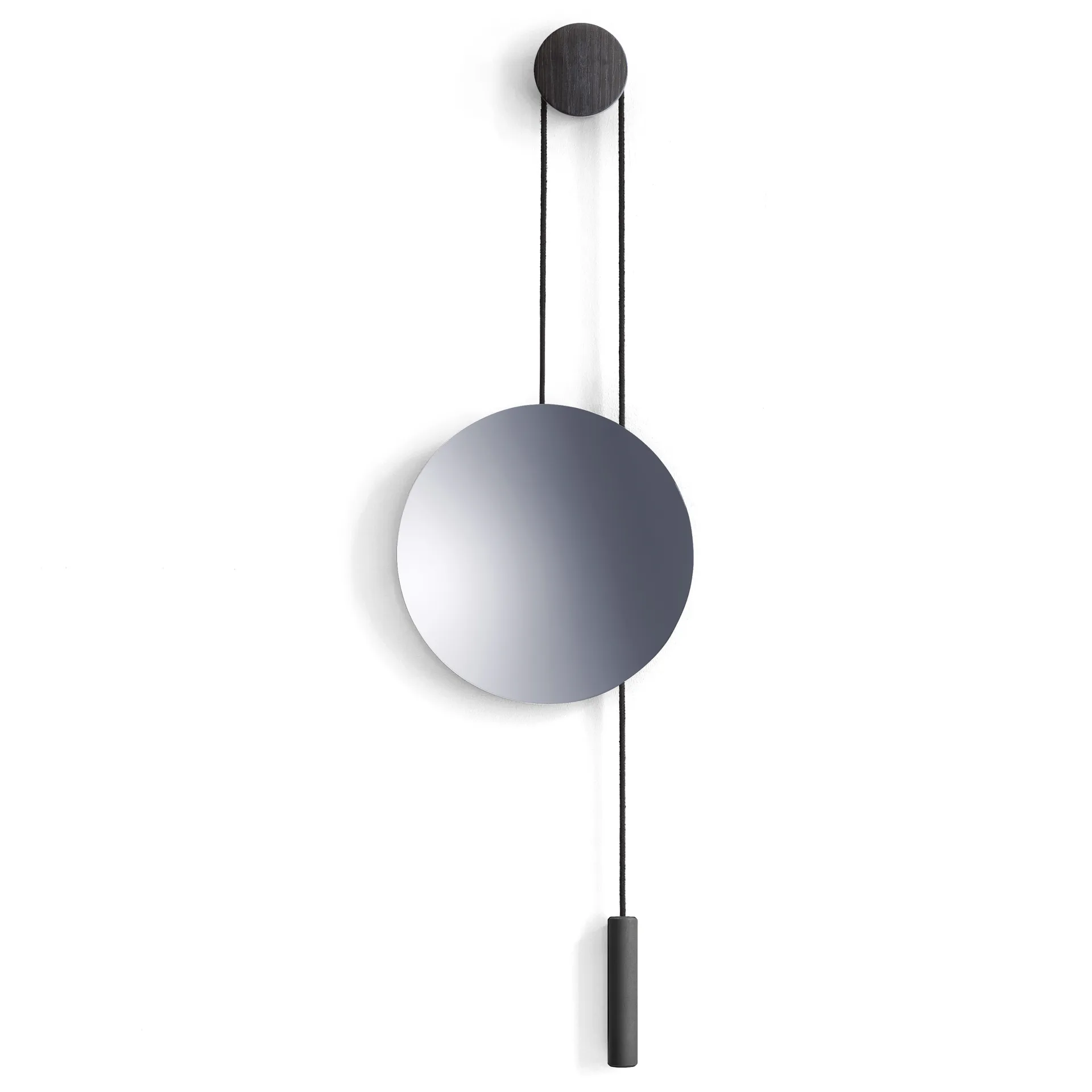 Rise and Shine speil, Burned oak-steel weight New Works