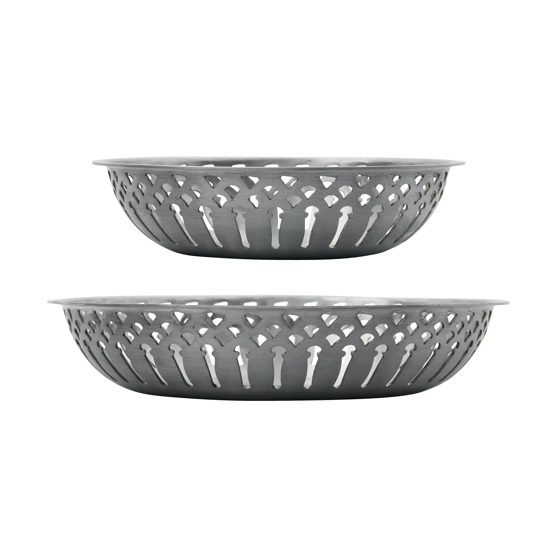 Nicolas Vahé brødkurv 2 deler, Antikk sølvfinish Nicolas Vahé