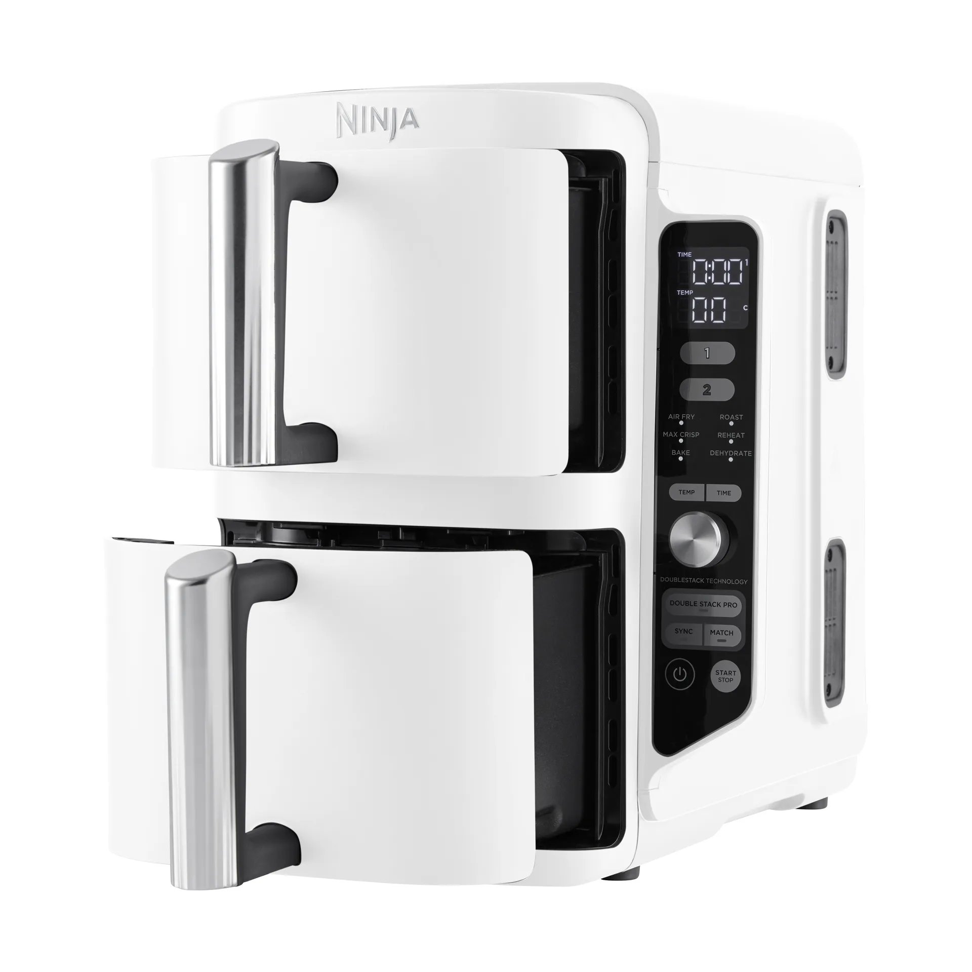 Ninja Air Fryer SL400EUWH dobbeltstakk XL 2 skuffer 9,5 L, Hvit Ninja