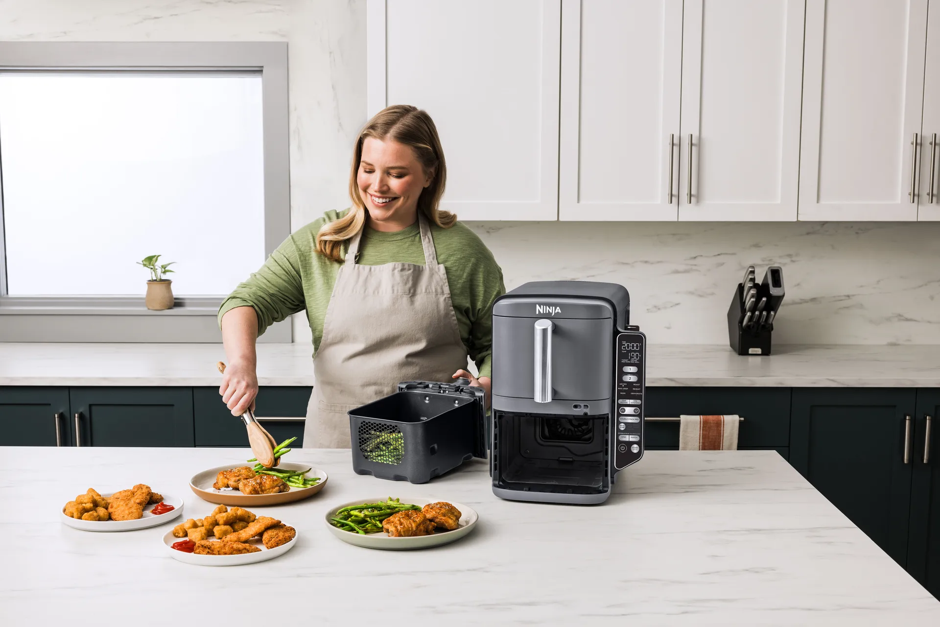 Ninja Air Fryer SL451EU stacked dual zone XL 9,5 L, Svart Ninja