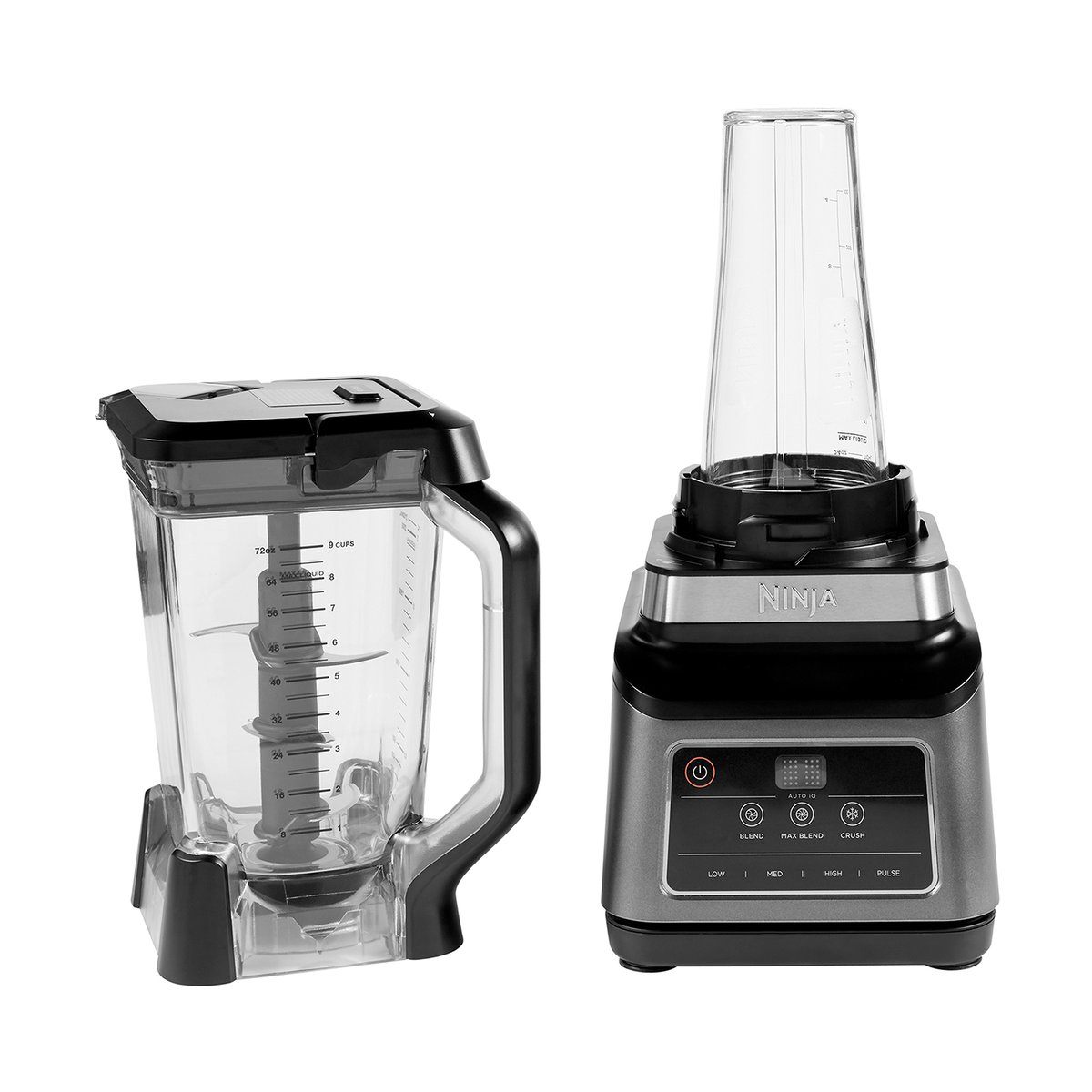 Ninja BN750 2-in-1 blender med Auto-iQ Svart | Skandinavisk Design | Sølv