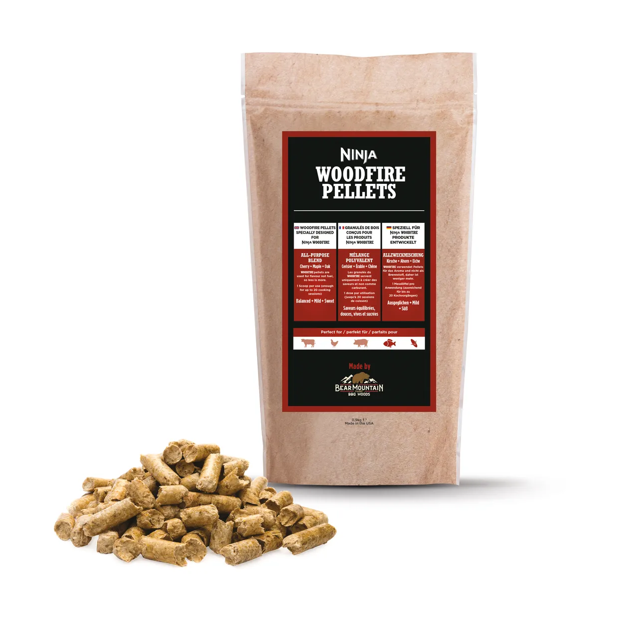 Ninja Woodfire pellets All-Purpose Blend 900 g | Skandinavisk Design | Brun