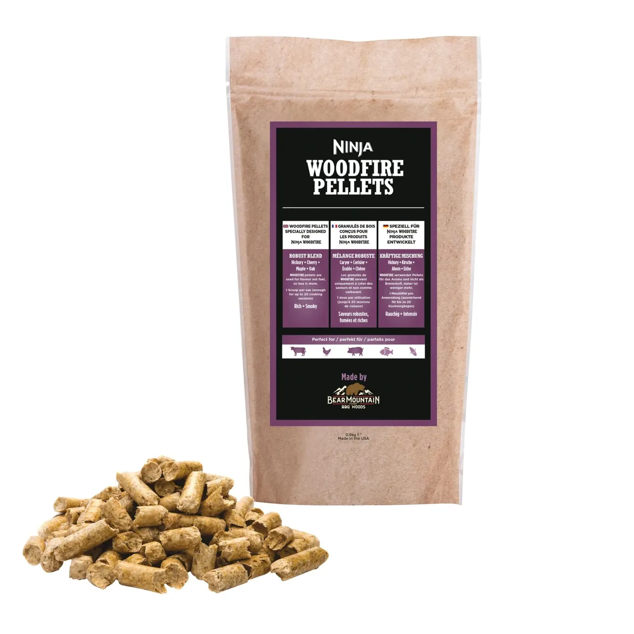 Ninja Woodfire pellets Robust Blend 900 g | Skandinavisk Design | Brun